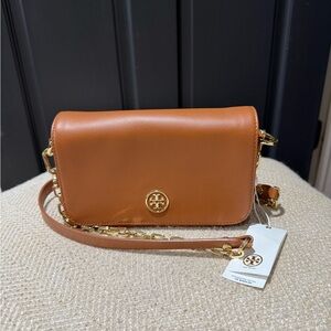 Tory Burch Brown Robinson adjustable chain mini bag NWT
